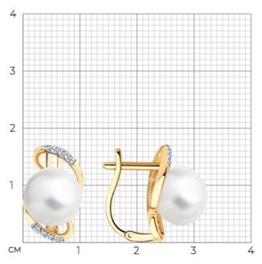 Серьги SOKOLOV 792326 вес 5.04 г золото, фианит, жемчуг купить,NaN