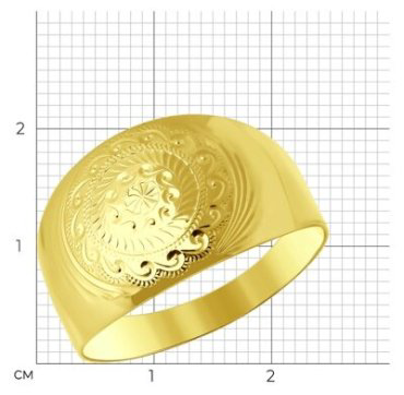Кольцо Diamant 53-110-00244-3_20 размер 20 вес 1.88 г золото, без вставок купить,NaN