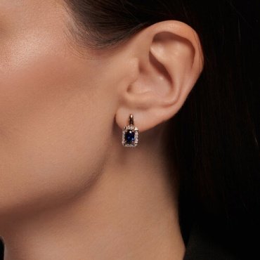 Серьги SOKOLOV 725612 вес 3.14 г золото, корунд, фианит купить,NaN