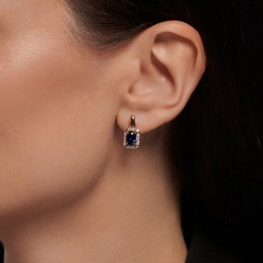 Серьги SOKOLOV 725612 вес 3.14 г золото, корунд, фианит купить,NaN