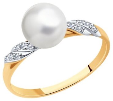 Кольцо Diamant 791218_17-5 размер 17.5 вес 1.87 г золото, жемчуг купить,NaN