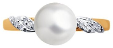 Кольцо Diamant 791218_17-5 размер 17.5 вес 1.87 г золото, жемчуг купить,NaN