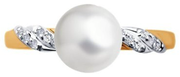Кольцо Diamant 791218_17-5 размер 17.5 вес 1.87 г золото, жемчуг купить,NaN