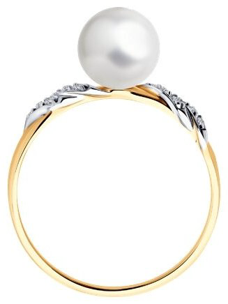 Кольцо Diamant 791218_17-5 размер 17.5 вес 1.87 г золото, жемчуг купить,NaN
