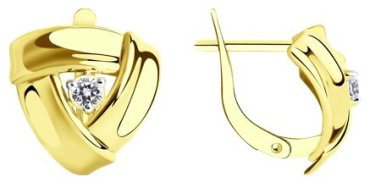 Серьги Diamant 53-120-01255-1 вес 3.03 г золото, фианит купить,NaN