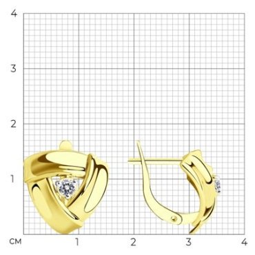 Серьги Diamant 53-120-01255-1 вес 3.03 г золото, фианит купить,NaN