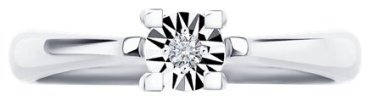Кольцо Diamant 52-210-01440-1_17 размер 17 вес 1.49 г золото, бриллиант купить,NaN