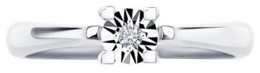 Кольцо Diamant 52-210-01440-1_17 размер 17 вес 1.49 г золото, бриллиант купить,NaN