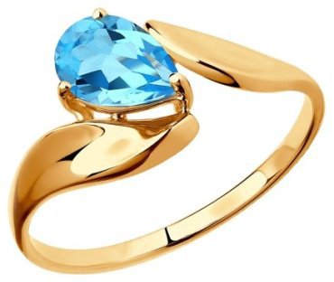 Кольцо SOKOLOV 714866 размер 17 вес 1.29 г золото, топаз Swarovski купить,NaN