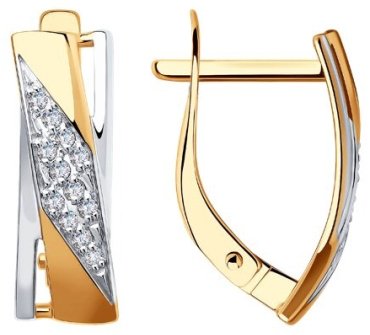 Серьги Diamant 51-120-00950-1 вес 2.55 г золото, фианит купить,NaN
