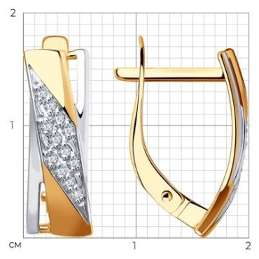 Серьги Diamant 51-120-00950-1 вес 2.55 г золото, фианит купить,NaN