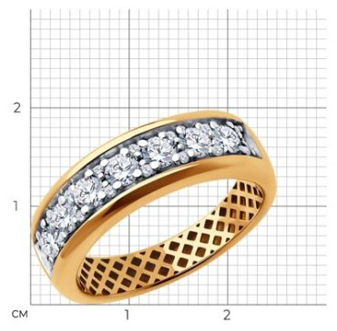Кольцо Diamant 51-110-02052-1 размер 19.5 вес 4.22 золото, фианит купить,NaN
