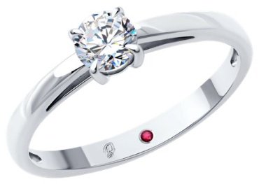 Кольцо Diamant 52-210-02319-1_17 размер 17 вес 2.04 г золото, бриллиант, рубин купить,NaN