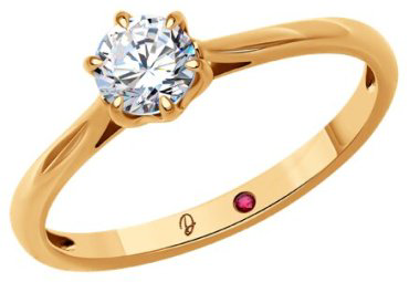 Кольцо Diamant 51-210-02375-1_18 размер 18 вес 1.82 г золото, рубин купить,NaN