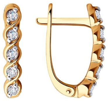 Серьги Diamant 51-120-00742-1 вес 2.1 г золото, фианит купить,166863