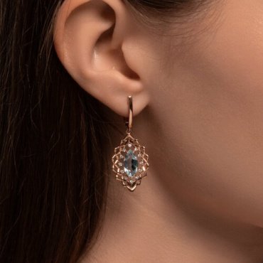 Серьги Diamant 51-321-02468-1 вес 5.5 г золото, топаз купить,NaN