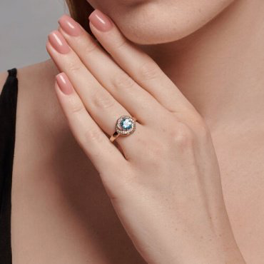 Кольцо Diamant 51-310-02281-1_18-5 размер 18.5 вес 2.6 г золото, топаз купить,NaN