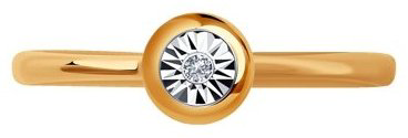 Кольцо Diamant 51-210-01074-1_17-5 размер 17.5 вес 1.47 г золото, бриллиант купить,NaN
