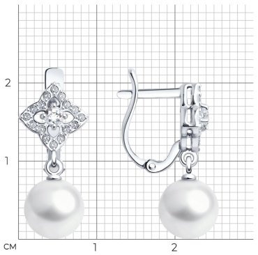 Серьги SOKOLOV 79-20057-3 вес 3.29 г золото, жемчуг 116087164 купить,406620