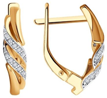 Серьги Diamant 51-220-01904-1 вес 2.72 г золото, бриллиант купить,582126