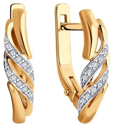 Серьги Diamant 51-220-01904-1 вес 2.72 г золото, бриллиант купить,582126