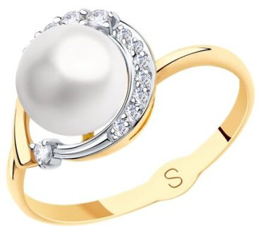 Кольцо Diamant 791149_18 размер 18 вес 2.03 г золото, жемчуг купить,NaN