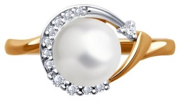 Кольцо Diamant 791149_18 размер 18 вес 2.03 г золото, жемчуг купить,NaN