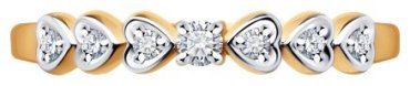 Кольцо Diamant 51-210-01905-1_18 размер 18 вес 1.61 г золото, бриллиант купить,NaN
