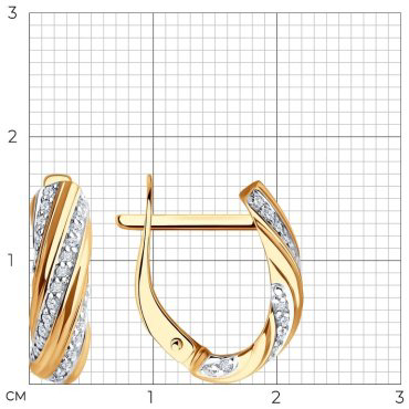 Серьги Diamant 51-120-02260-1 вес 2.8 золото, фианит купить,NaN