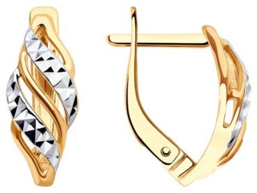 Серьги Diamant 51-120-02258-1 вес 1.81 г золото, без вставок купить,NaN