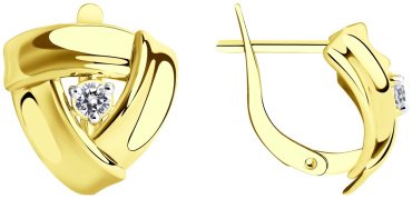 Серьги Diamant 53-120-01255-1 вес 3.04 г золото, фианит купить,NaN