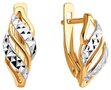 Серьги Diamant 51-120-02258-1 вес 1.81 г золото, без вставок купить,NaN