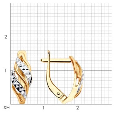 Серьги Diamant 51-120-02258-1 вес 1.81 г золото, без вставок купить,NaN