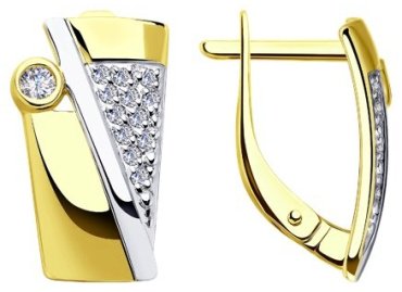 Серьги Diamant 53-120-00163-1 вес 2.88 г золото, фианит купить,NaN