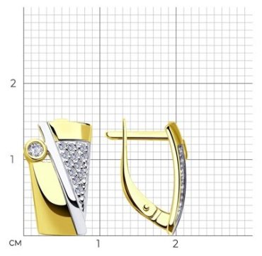 Серьги Diamant 53-120-00163-1 вес 2.88 г золото, фианит купить,NaN