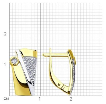 Серьги Diamant 53-120-00163-1 вес 2.88 г золото, фианит купить,NaN