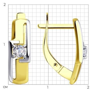 Серьги Diamant 53-120-00892-1 вес 2.7 г золото, фианит купить,NaN