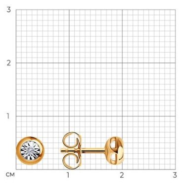 Серьги Diamant 51-222-01074-1 вес 1.42 г золото, бриллиант 103322932 купить,NaN