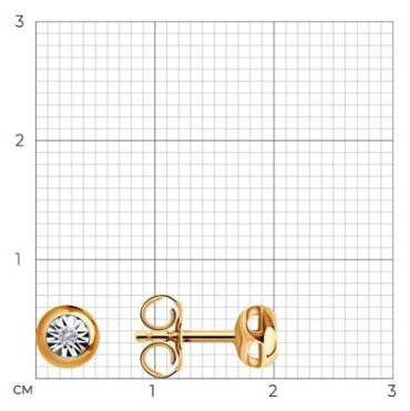 Серьги Diamant 51-222-01074-1 вес 1.42 г золото, бриллиант 103322932 купить,NaN