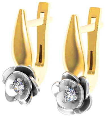Серьги Grant 9601368 вес 3.27 г золото, бриллиант купить,NaN