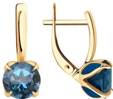Серьги Diamant 51-320-02058-2 вес 3.72 г золото, топаз купить,NaN