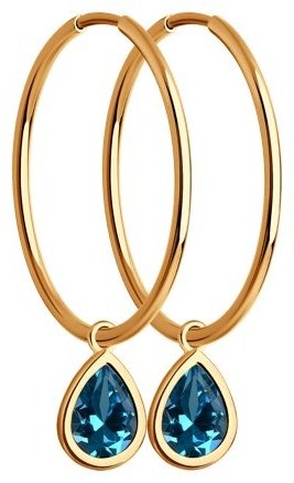 Серьги Diamant 51-324-02065-2 вес 2.3 г золото, топаз купить,NaN