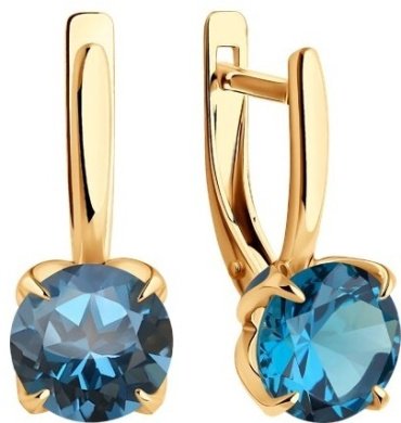 Серьги Diamant 51-320-02058-2 вес 3.72 г золото, топаз купить,NaN