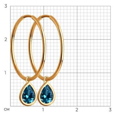Серьги Diamant 51-324-02065-2 вес 2.3 г золото, топаз купить,NaN