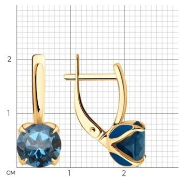 Серьги Diamant 51-320-02058-2 вес 3.72 г золото, топаз купить,NaN