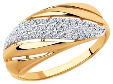 Кольцо Diamant 51-110-00233-1 размер 18.5 вес 2.14 г золото, фианит купить,NaN
