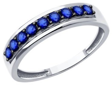 Кольцо Diamant 52-210-02520-1_18 размер 18 вес 2.07 г золото, сапфир купить,NaN