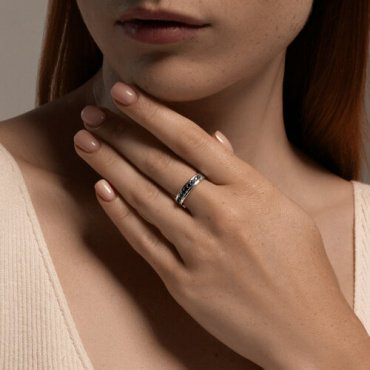 Кольцо Diamant 52-210-02520-1_18 размер 18 вес 2.07 г золото, сапфир купить,NaN
