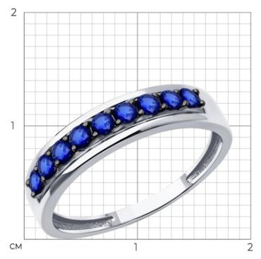 Кольцо Diamant 52-210-02520-1_18 размер 18 вес 2.07 г золото, сапфир купить,NaN
