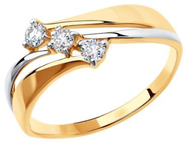 Кольцо Diamant 51-110-00860-1 размер 18.5 вес 1.83 г золото, фианит купить,NaN